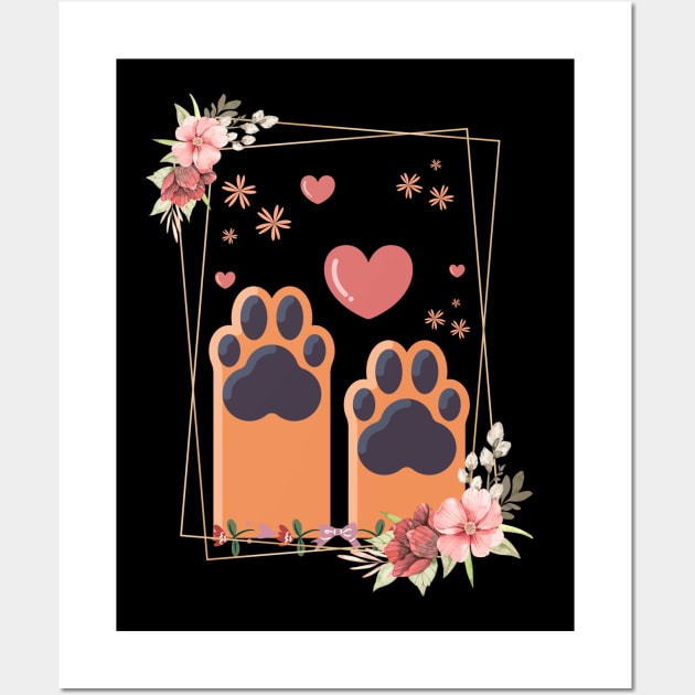 Dog Paw Floral Look Wall Art by NICHE&NICHE